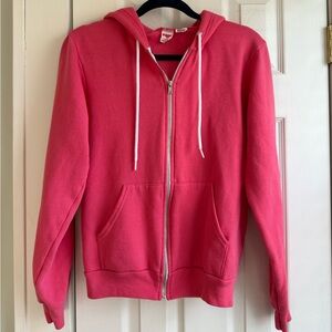 American Apparel Pink Zip-Up Hoodie